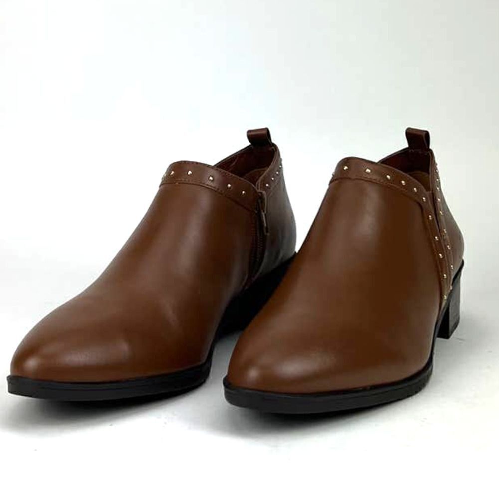 New Women Bella Vita Tan Brown Lorraine Leather Ankle Boot Shoes Block Heel